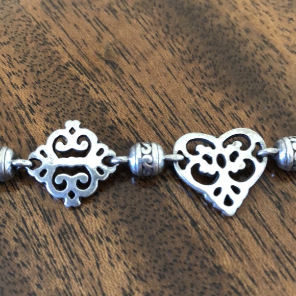 Brighton "GENEVA HEARTS" Filigree Open Scrollwork bracelet! Silver Plated & Rare - Picture 6 of 12